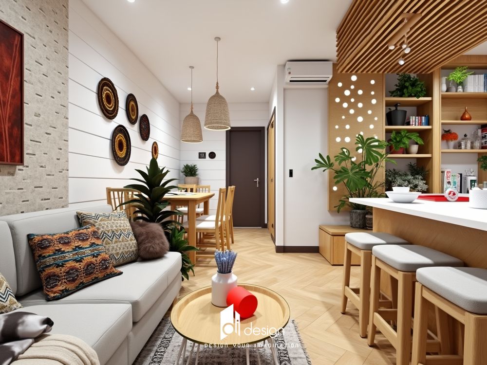 Thiết kế nội thất chung cư 85m2 Diamond Alnata Plus