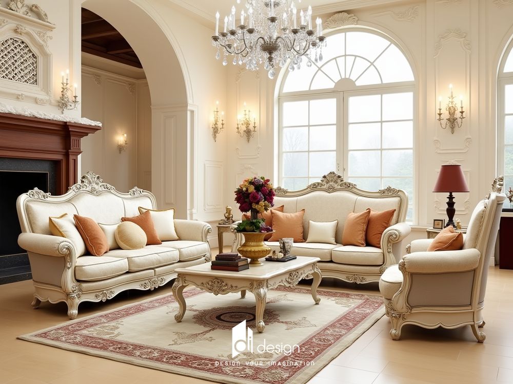 Thiết kế nội thất phòng khách cổ điển đẹp, sang trọng Thiết kế nội thất phòng khách cổ điển đẹp, sang trọng