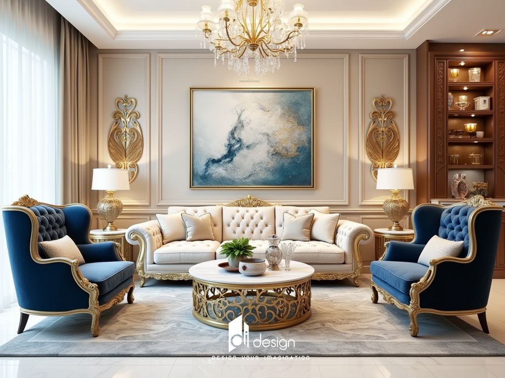 Thiết kế nội thất phòng khách cổ điển đẹp, sang trọng Thiết kế nội thất phòng khách cổ điển đẹp, sang trọng
