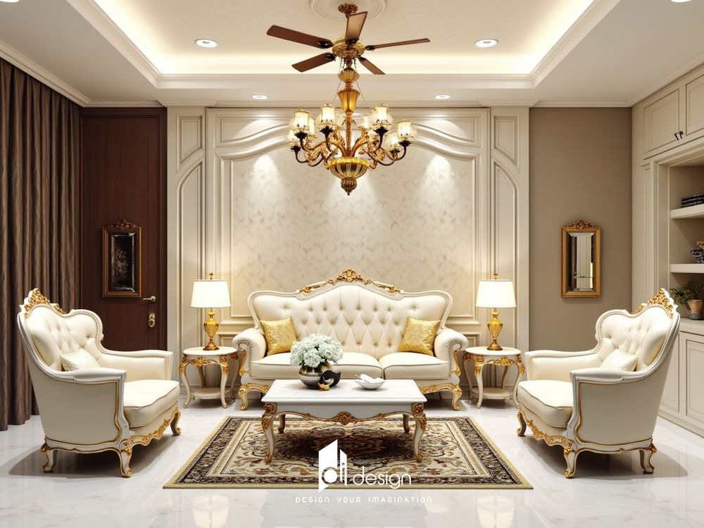 Thiết kế nội thất phòng khách cổ điển đẹp, sang trọng Thiết kế nội thất phòng khách cổ điển đẹp, sang trọng