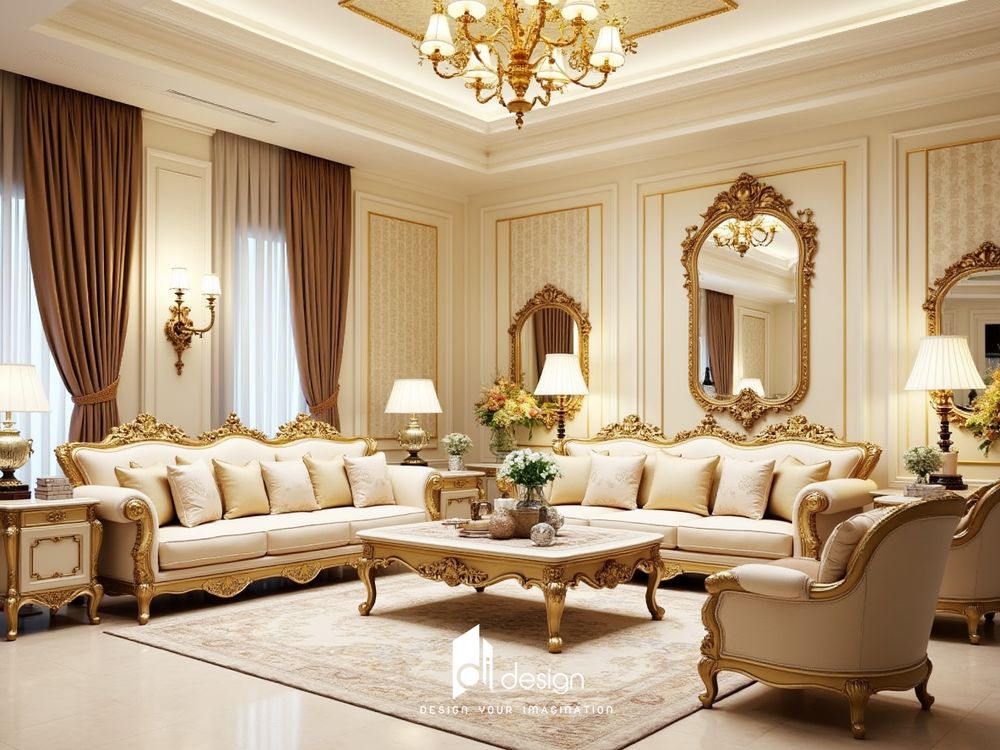Thiết kế nội thất phòng khách cổ điển đẹp, sang trọng Thiết kế nội thất phòng khách cổ điển đẹp, sang trọng