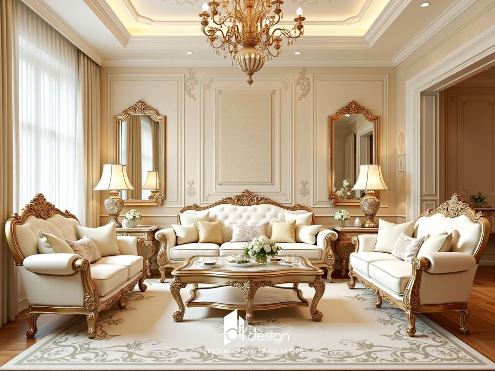 Thiết kế nội thất phòng khách cổ điển đẹp, sang trọng Thiết kế nội thất phòng khách cổ điển đẹp, sang trọng