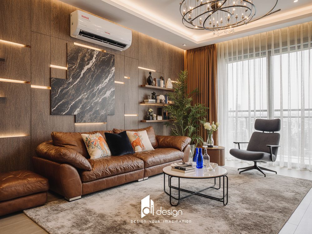 Thiết kế phòng khách màu nâu ấm cúng, sang trọng và mộc mạc Thiết kế phòng khách màu nâu ấm cúng, sang trọng và mộc mạc