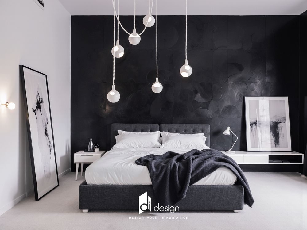 Trang trí phòng ngủ màu trắng đen vừa hiện đại, vừa cá tính