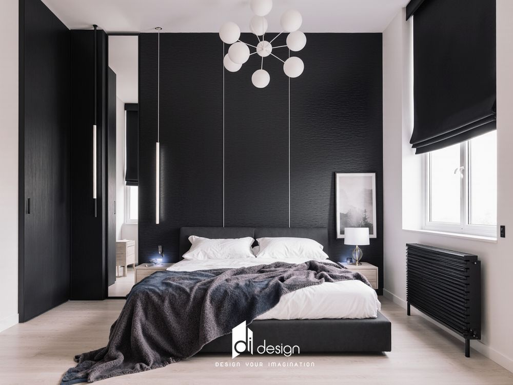 Trang trí phòng ngủ màu trắng đen vừa hiện đại, vừa cá tính
