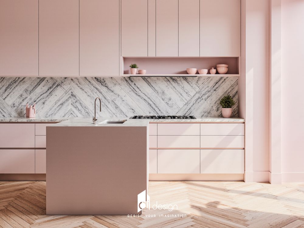 Những phòng bếp màu hồng đẹp cuốn hút Những phòng bếp màu hồng đẹp cuốn hút