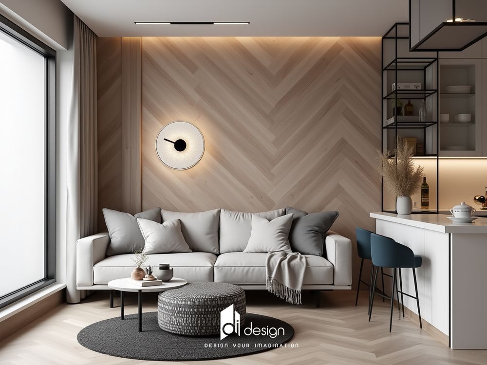 Thiết kế nội thất căn hộ chung cư 53m2 tiện nghi và đẹp mắt
