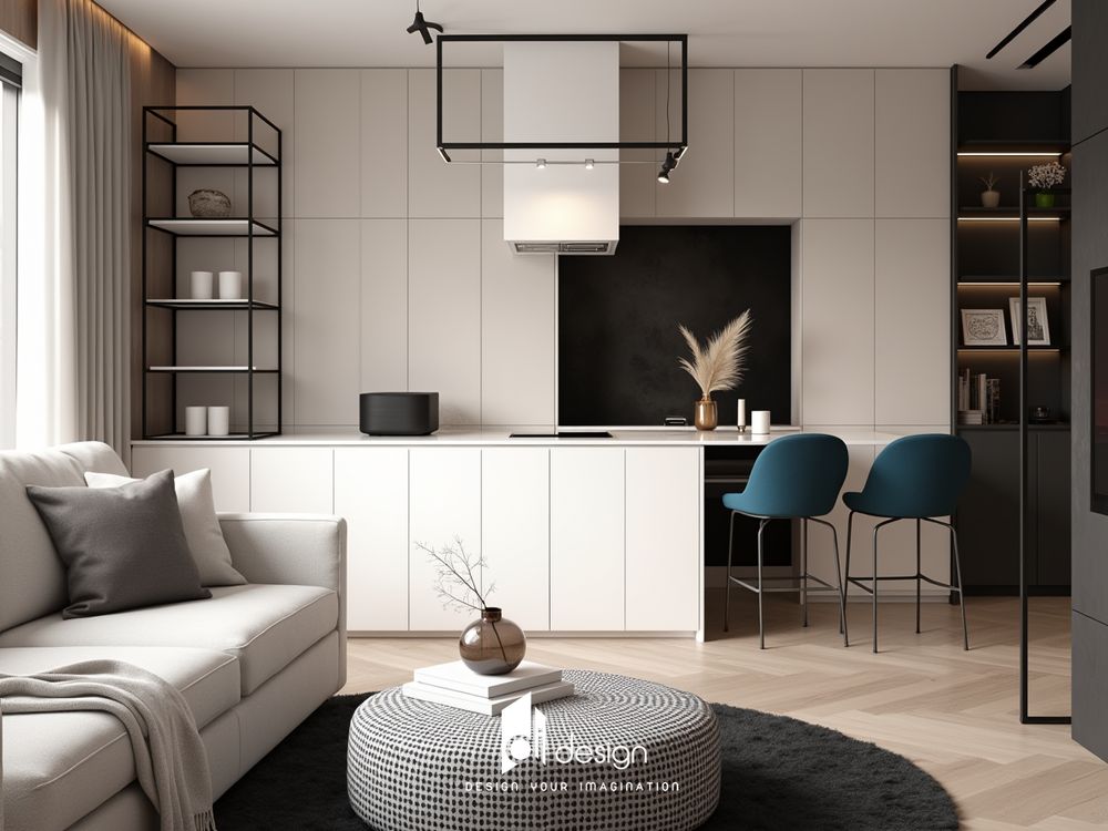 Thiết kế nội thất căn hộ chung cư 53m2 tiện nghi và đẹp mắt