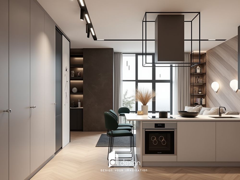 Thiết kế nội thất căn hộ chung cư 53m2 tiện nghi và đẹp mắt