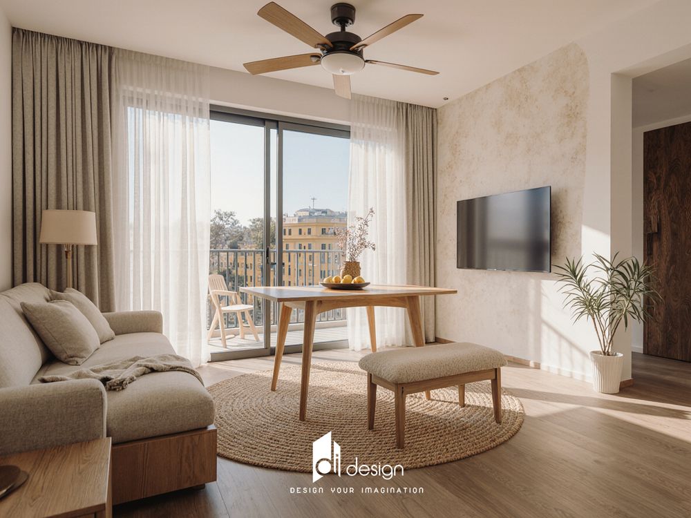 Thiết kế căn hộ 59m2 phong cách hiện đại