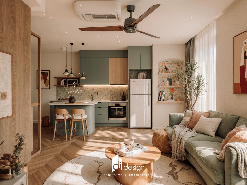 Thiết kế căn hộ 62m2 đẹp ấm áp và nhẹ nhàng Thiết kế căn hộ 62m2 đẹp ấm áp và nhẹ nhàng