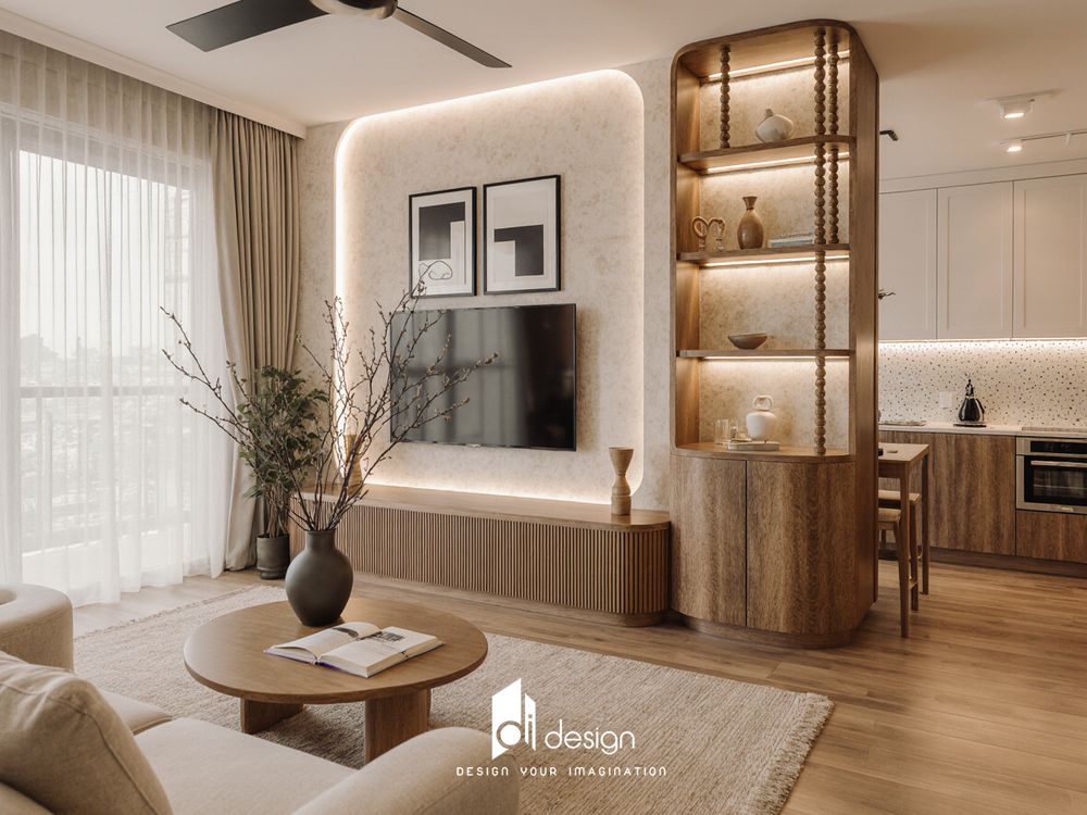 Thiết kế căn hộ 72m2 đẹp hiện đại tiện nghi